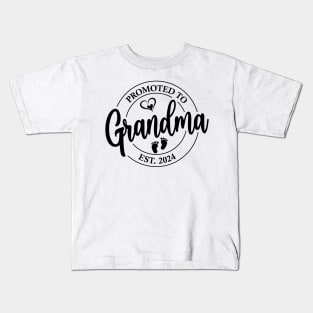 Promoted to Grandma est. 2024 Kids T-Shirt